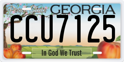GA license plate CCU7125