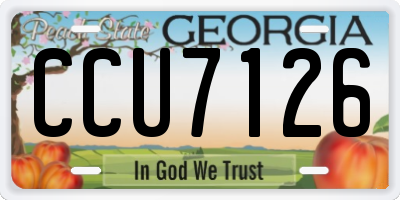 GA license plate CCU7126