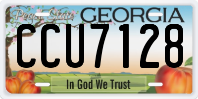 GA license plate CCU7128