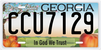GA license plate CCU7129