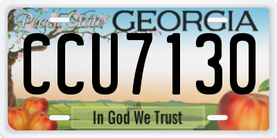 GA license plate CCU7130