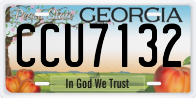 GA license plate CCU7132