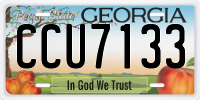 GA license plate CCU7133