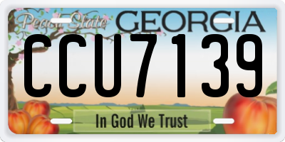 GA license plate CCU7139