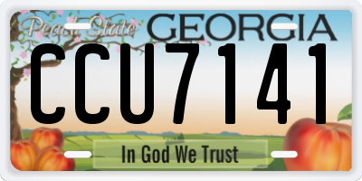 GA license plate CCU7141