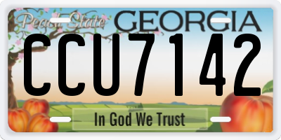 GA license plate CCU7142