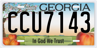 GA license plate CCU7143