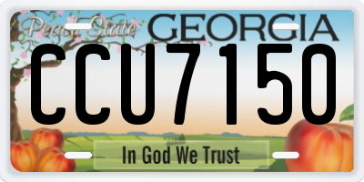 GA license plate CCU7150