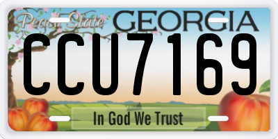 GA license plate CCU7169