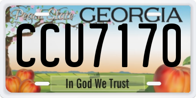 GA license plate CCU7170