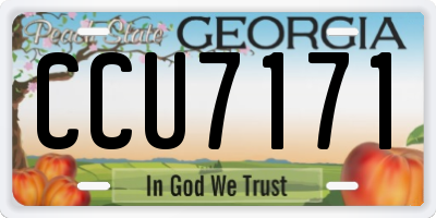 GA license plate CCU7171