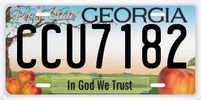GA license plate CCU7182