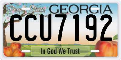 GA license plate CCU7192