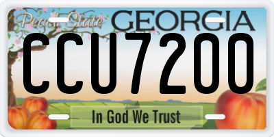 GA license plate CCU7200