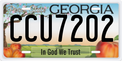 GA license plate CCU7202