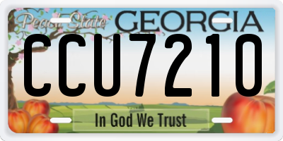 GA license plate CCU7210