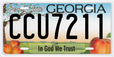 GA license plate CCU7211