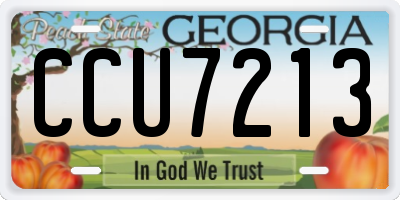 GA license plate CCU7213
