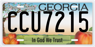 GA license plate CCU7215