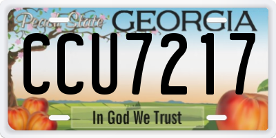 GA license plate CCU7217