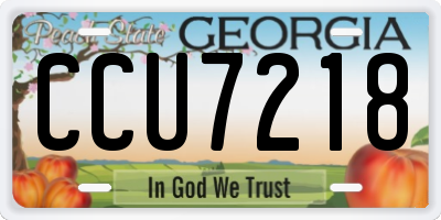 GA license plate CCU7218