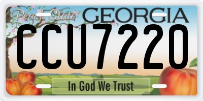 GA license plate CCU7220