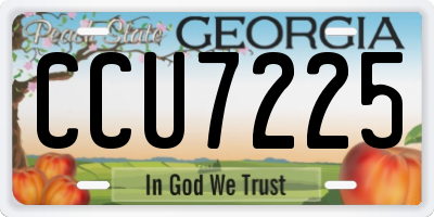 GA license plate CCU7225