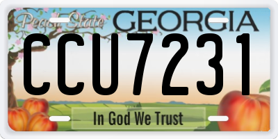 GA license plate CCU7231