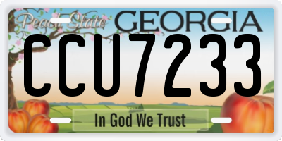 GA license plate CCU7233