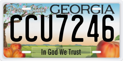 GA license plate CCU7246
