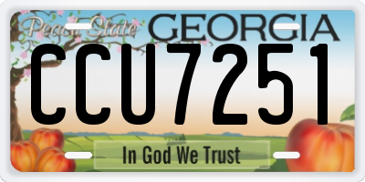 GA license plate CCU7251