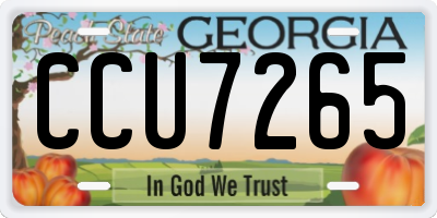 GA license plate CCU7265