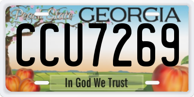 GA license plate CCU7269