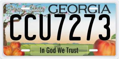 GA license plate CCU7273