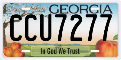 GA license plate CCU7277