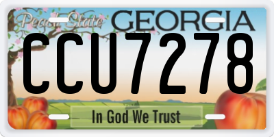 GA license plate CCU7278