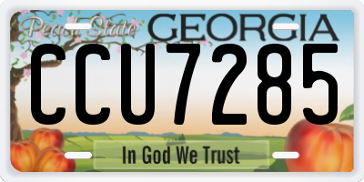 GA license plate CCU7285