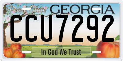GA license plate CCU7292