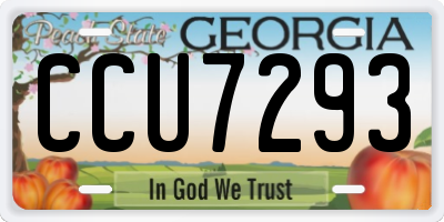 GA license plate CCU7293