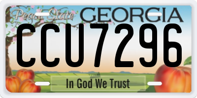 GA license plate CCU7296