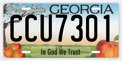 GA license plate CCU7301