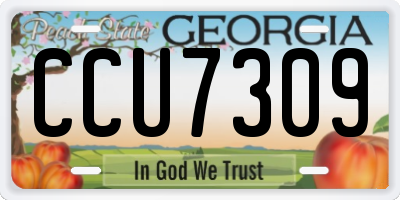 GA license plate CCU7309