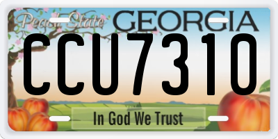 GA license plate CCU7310