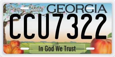 GA license plate CCU7322