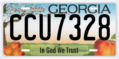 GA license plate CCU7328