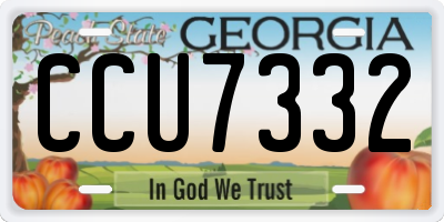 GA license plate CCU7332