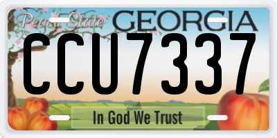 GA license plate CCU7337