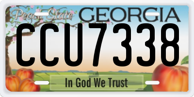GA license plate CCU7338