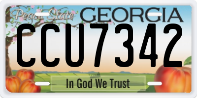 GA license plate CCU7342