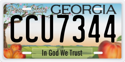 GA license plate CCU7344